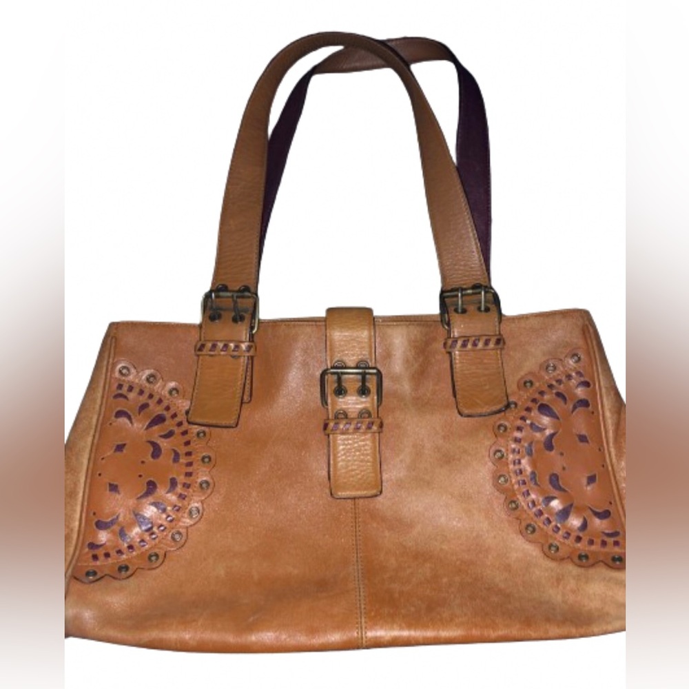 HYPE-Boho vibe, Vintage, distressed Italian leather bag with burgund…